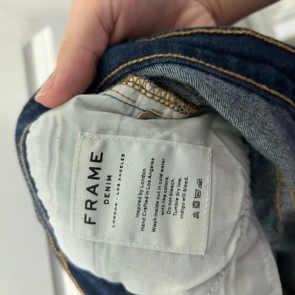 Frame Women Le Skinny de Jeanne Dark Wash Indigo Denim Jeans Size 26 - Picture 8 of 11
